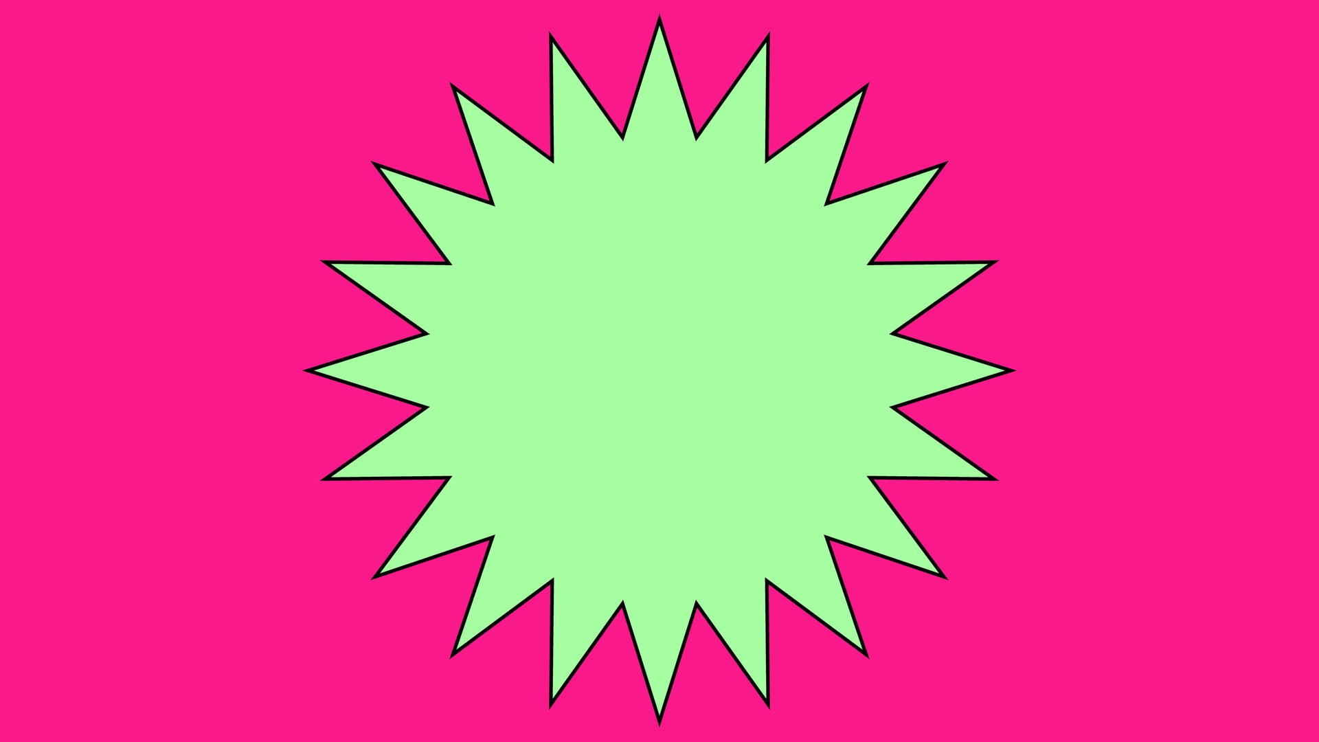 Die Grafik zeigt eine grüne Sonne auf einem pinken Rechteck. Die Grafik zeigt eine grüne Sonne auf einem pinken Rechteck.