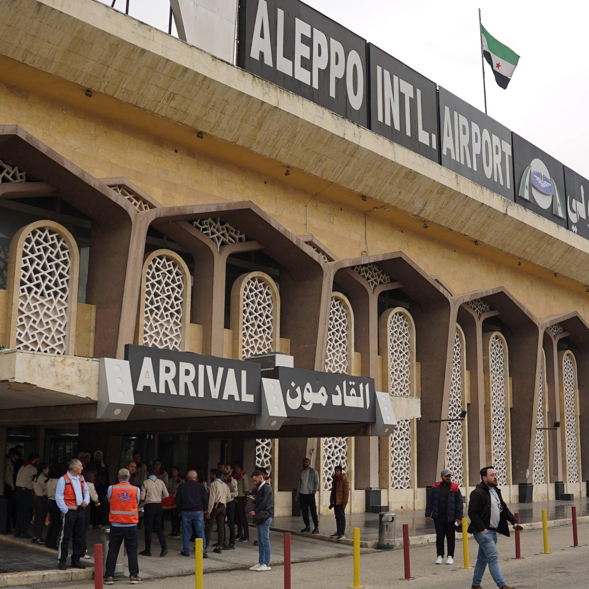 Blick auf das Gebäude des internationalen Flughafens in der syrischen Stadt Aleppo.