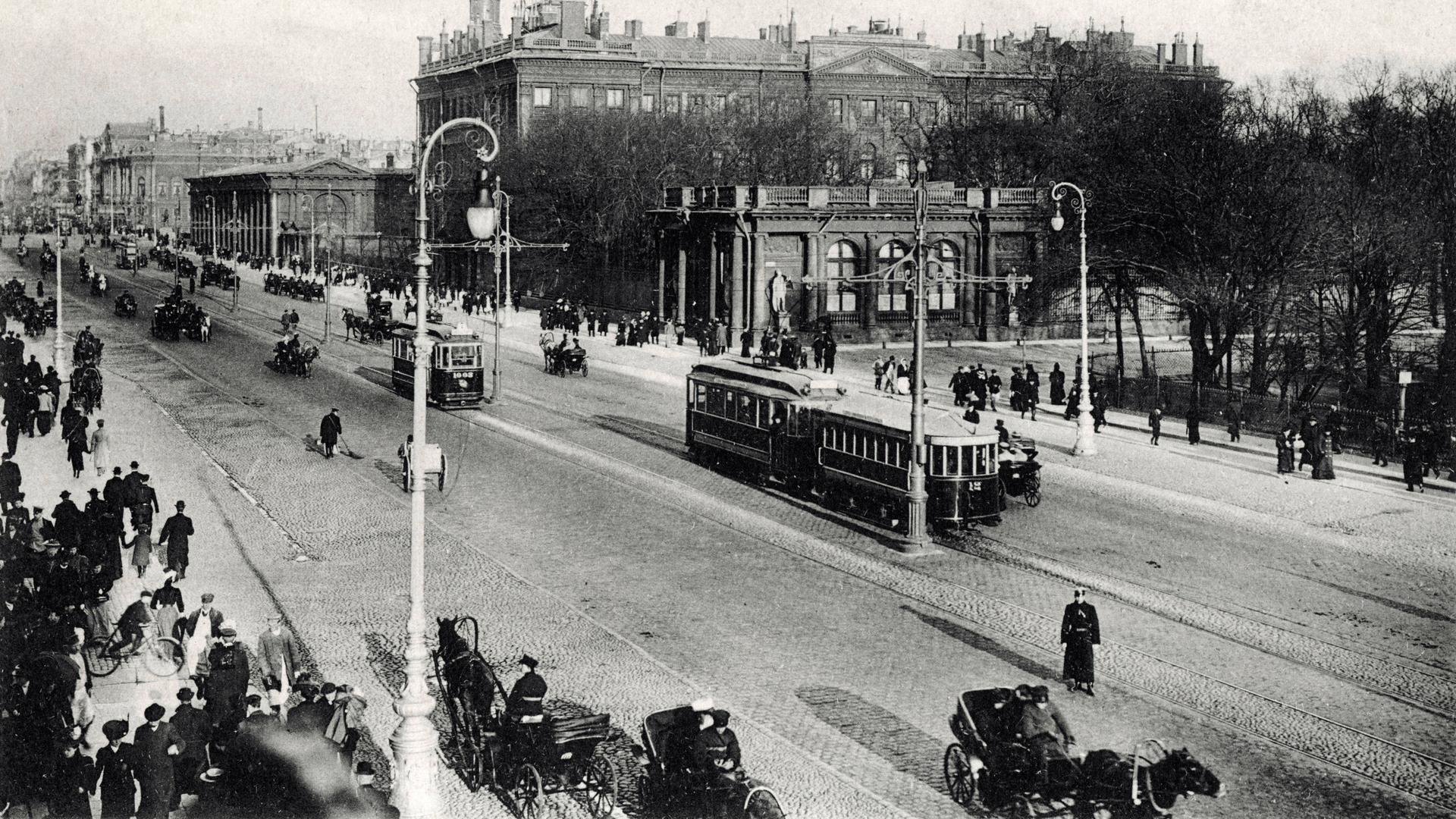 Postkarte mit einem Bild von Sankt Petersburg im frühen 20. Jahrhundert. Postkarte mit einem Bild von Sankt Petersburg im frühen 20. Jahrhundert.