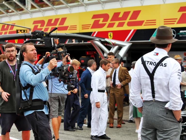 German Grand Prix - Race - Hockenheim. Mercedes AMG F1 being filmed by the Netflix production 'Drive to Survive'. German Grand Prix, Sunday 28th July 2019. Hockenheim, Germany. URN:44359344