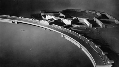 Fotografie eines Modells für den Flughafen Berlin-Tempelhof, um1930