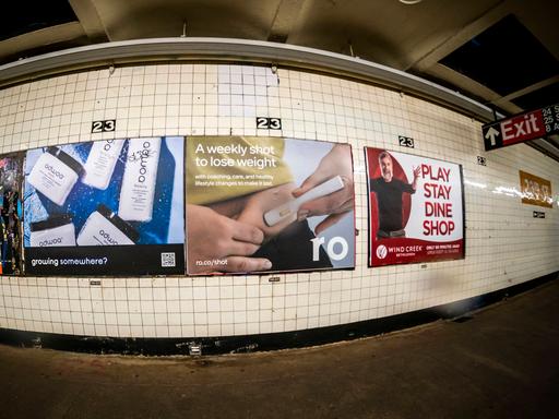Werbung für die Abnehmspritze Wegovy in New York. Werbung für die Abnehmspritze Wegovy in New York.
