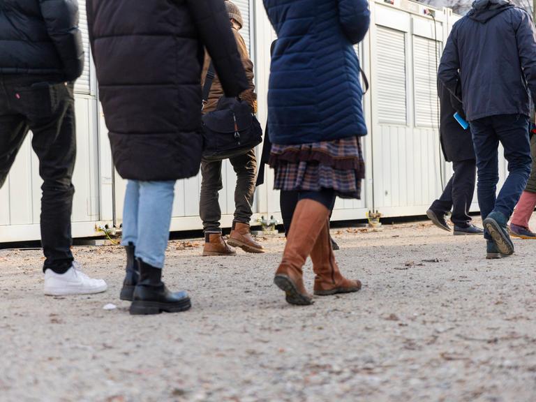 Neue, provisorische Flüchtlingsunterkunft in Dresden