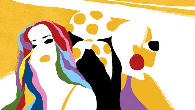 Drei Frauen stehen gemeinschaftlich beieinander und geben sich Rückendeckung. Drei Frauen stehen gemeinschaftlich beieinander und geben sich Rückendeckung.