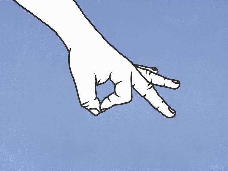 Illustration einer Hand die in Gebärdensprache "okay" zeigt