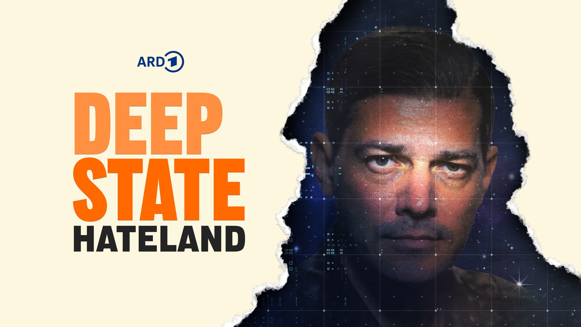 Podcast-Cover, zu sehen ist der Schriftzug Deep State, Hateland und ein Foto von Rüdiger von Pescatore.