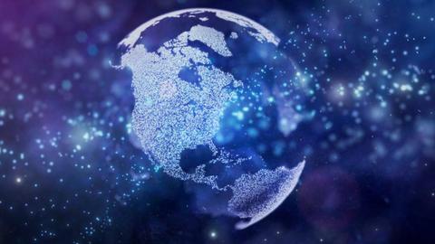 Darstellung eines Globus, der auseinanderfällt Darstellung eines Globus, der auseinanderfällt