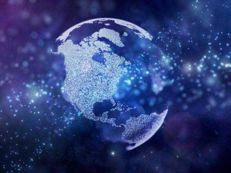 Darstellung eines Globus, der auseinanderfällt