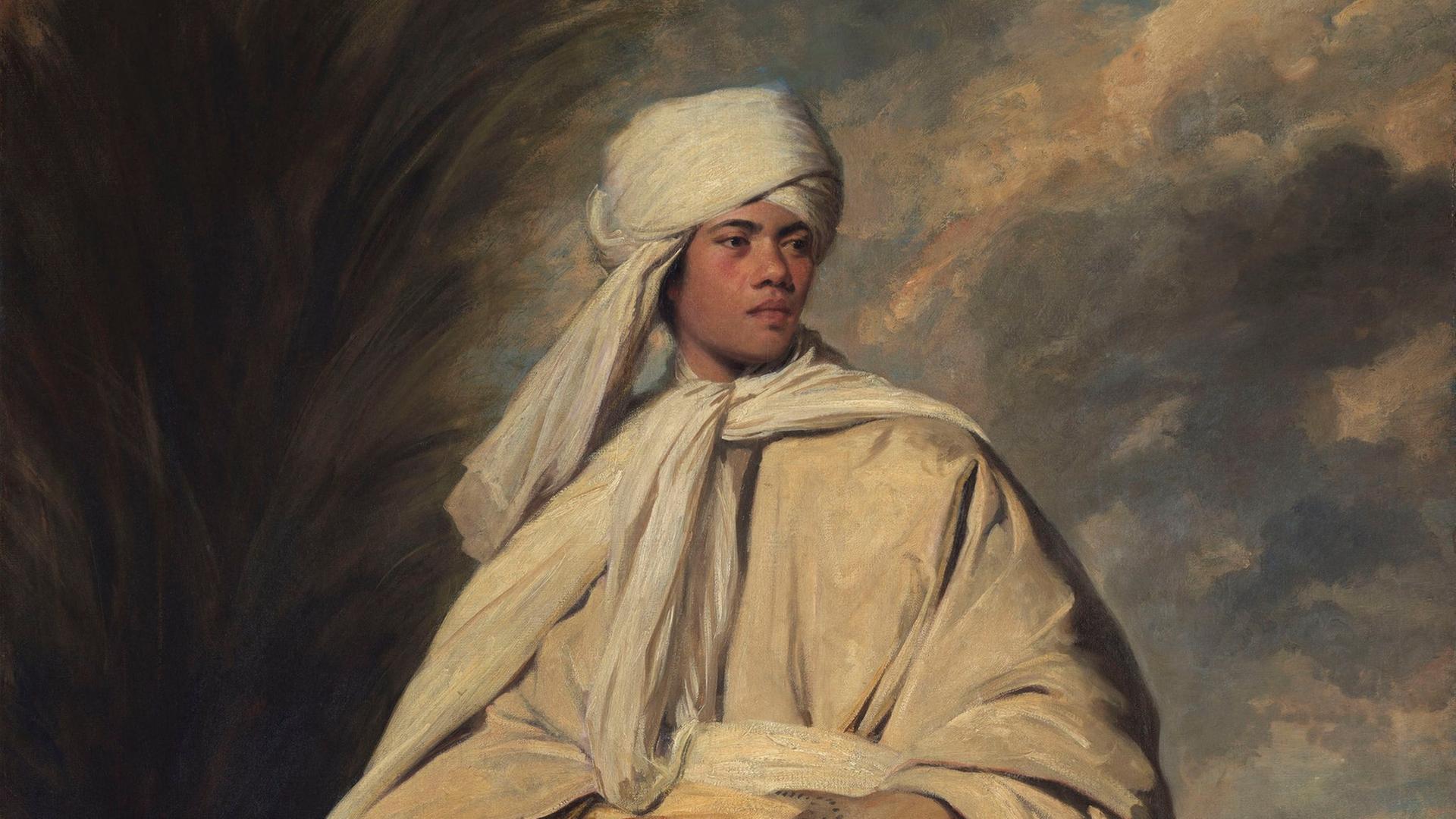 Ein junger Mann präsentiert sich stolz in arabischer Kleidung - das 'Portrait of Mai (Omai)' des britischen Künstlers Joshua Reynolds. Ein junger Mann präsentiert sich stolz in arabischer Kleidung - das 'Portrait of Mai (Omai)' des britischen Künstlers Joshua Reynolds.
