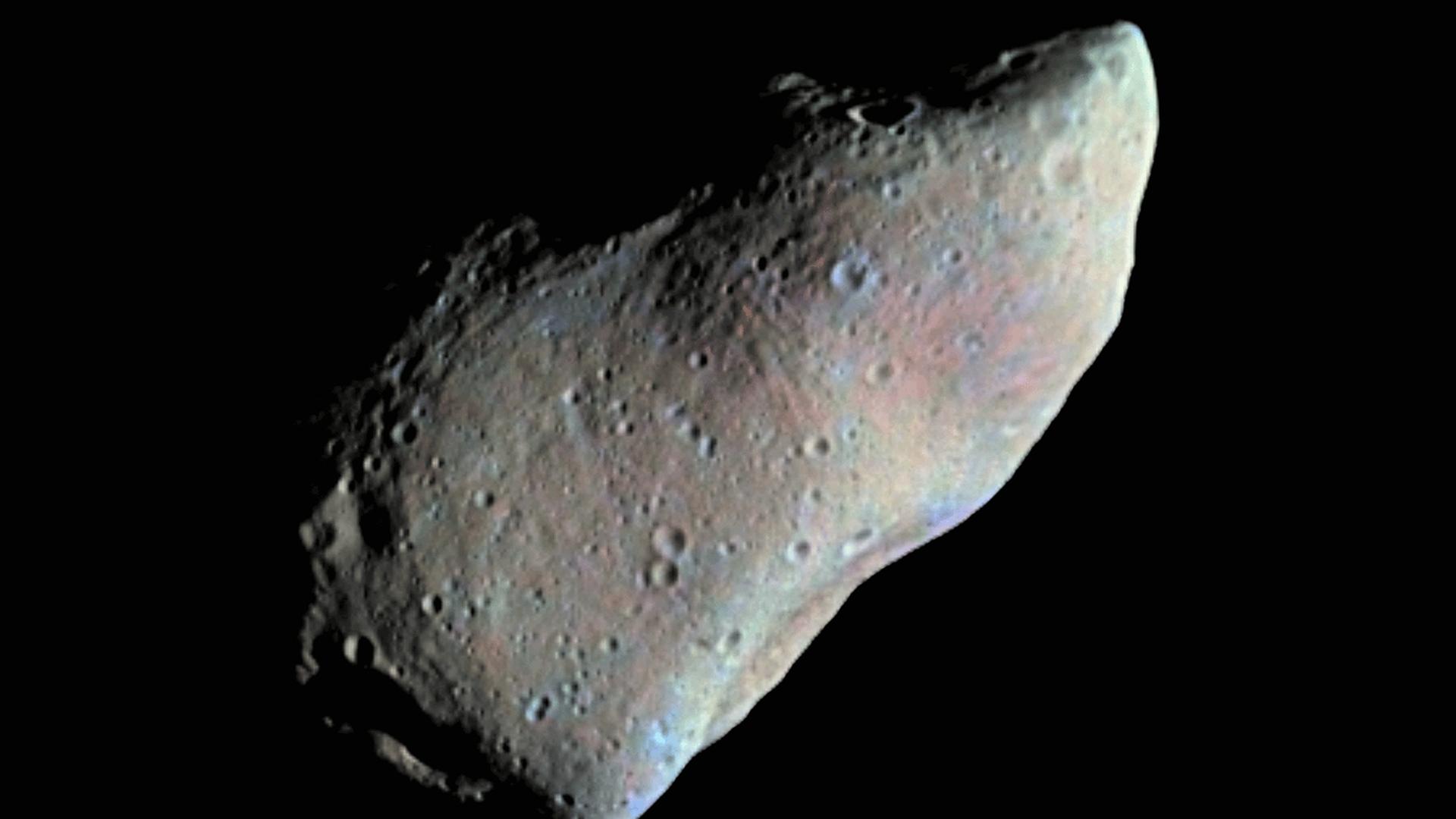 Hebe war der 6. Kleinplanet, den man zwischen den Bahnen von Mars und Jupiter gefunden hat – inzwischen sind Hunderttausende von Asteroiden (hier Gaspra) bekannt. 