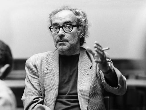 Porträt des Regisseurs Jean-Luc Godard in Zürich, 1990.