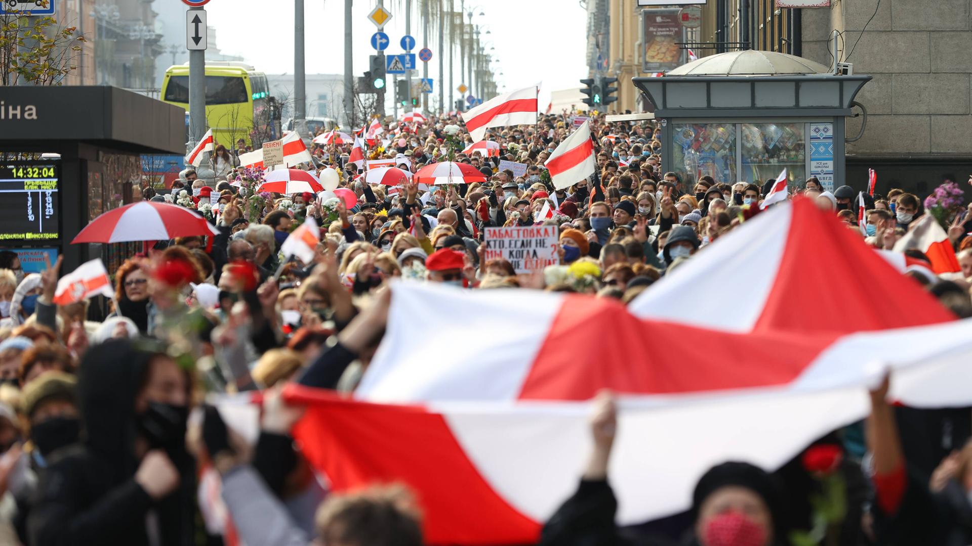 Proteste in Belarus im Jahr 2020.