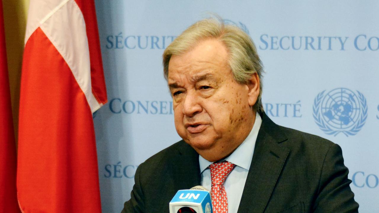 Antonio Guterres auf einer Pressekonferenz in New York.
      