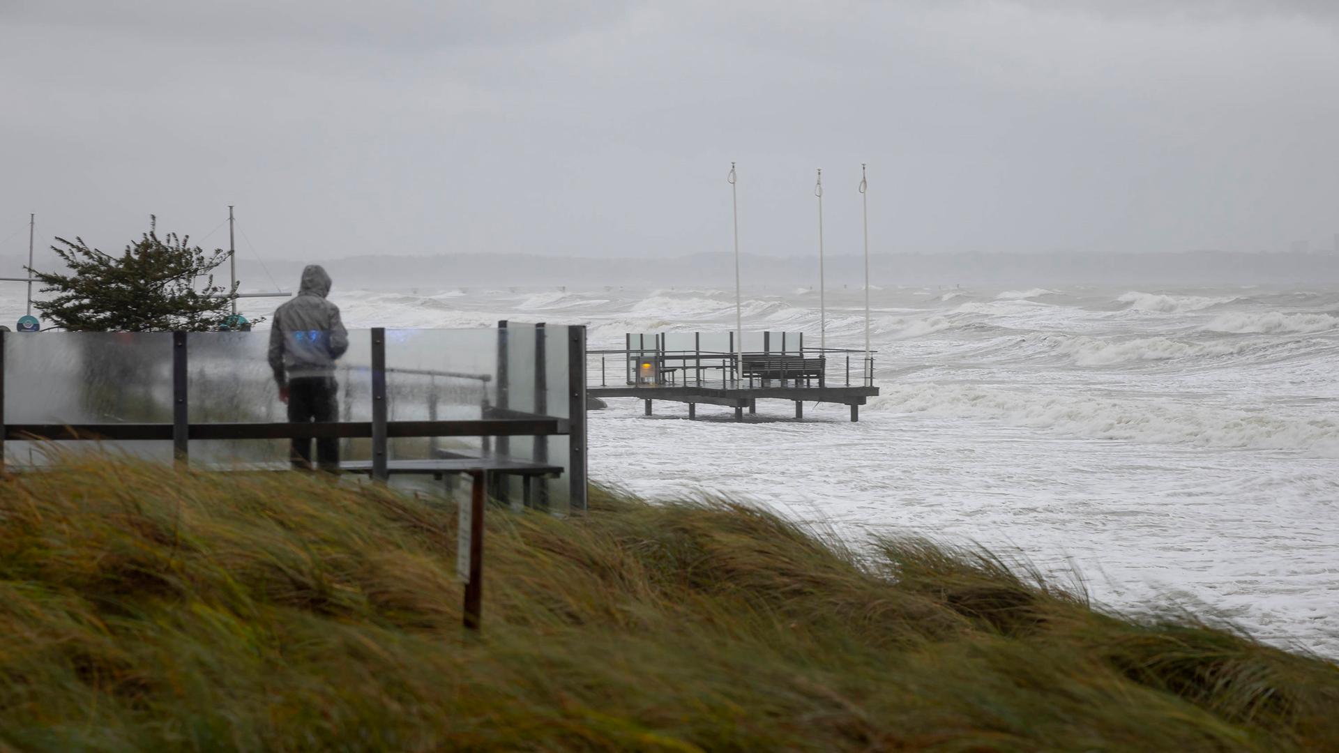 Sturmflut an der Ostseeküste.