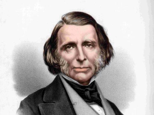 Um 1890: Lithographie des britischen Autors, Dichters und Kritikers John Ruskin.