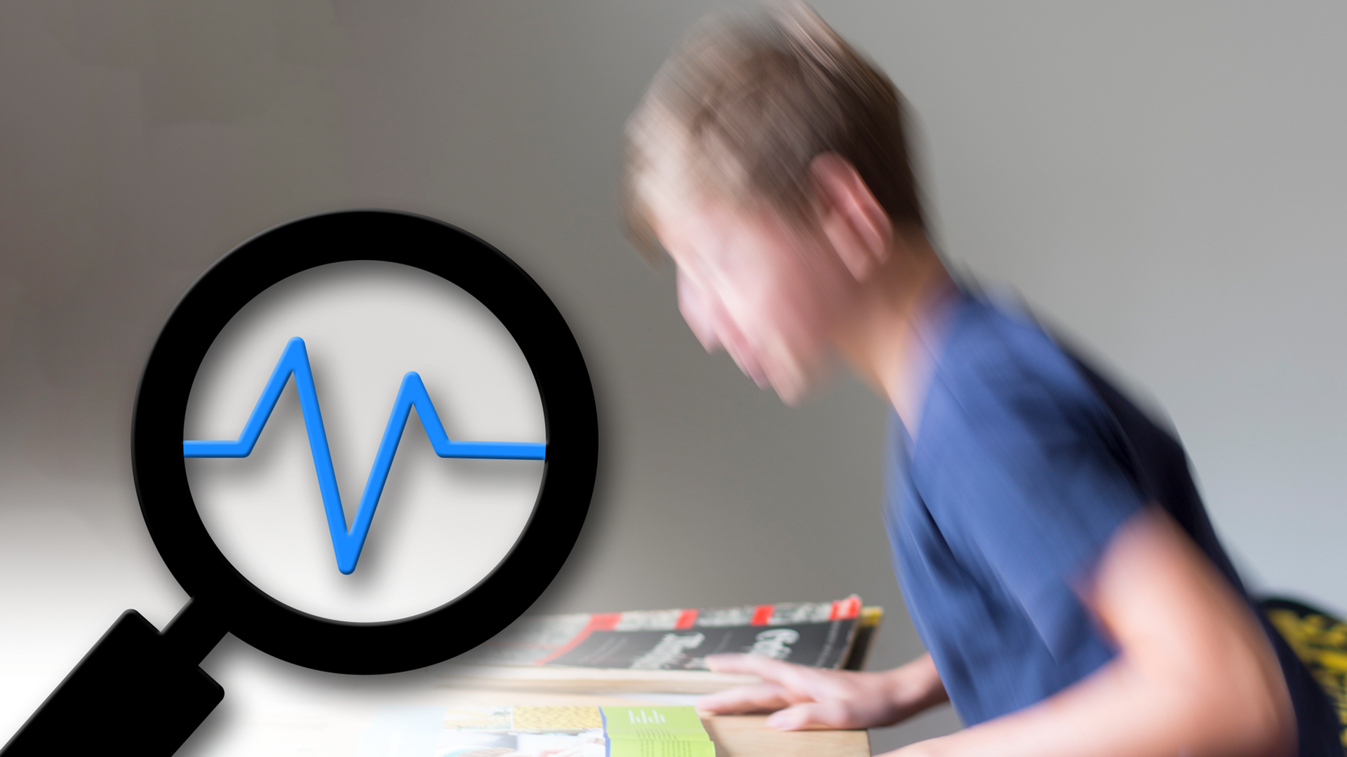 Ein Kind zappelt vor den Hausaufgaben Ein Kind zappelt vor den Hausaufgaben