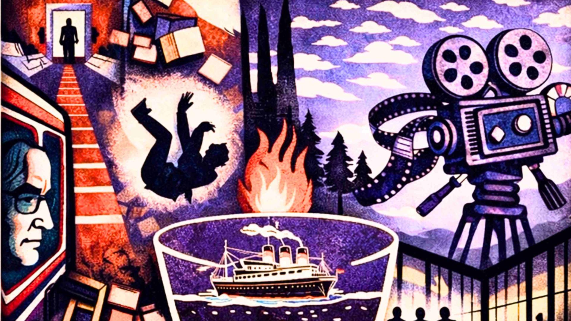 Illustration von G.W. Pabst in unterschiedlichen Stationen seines beruflichen Lebens