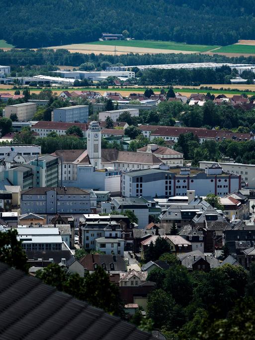 Luftaufnahme von der thüringischen Stadt Sonneberg