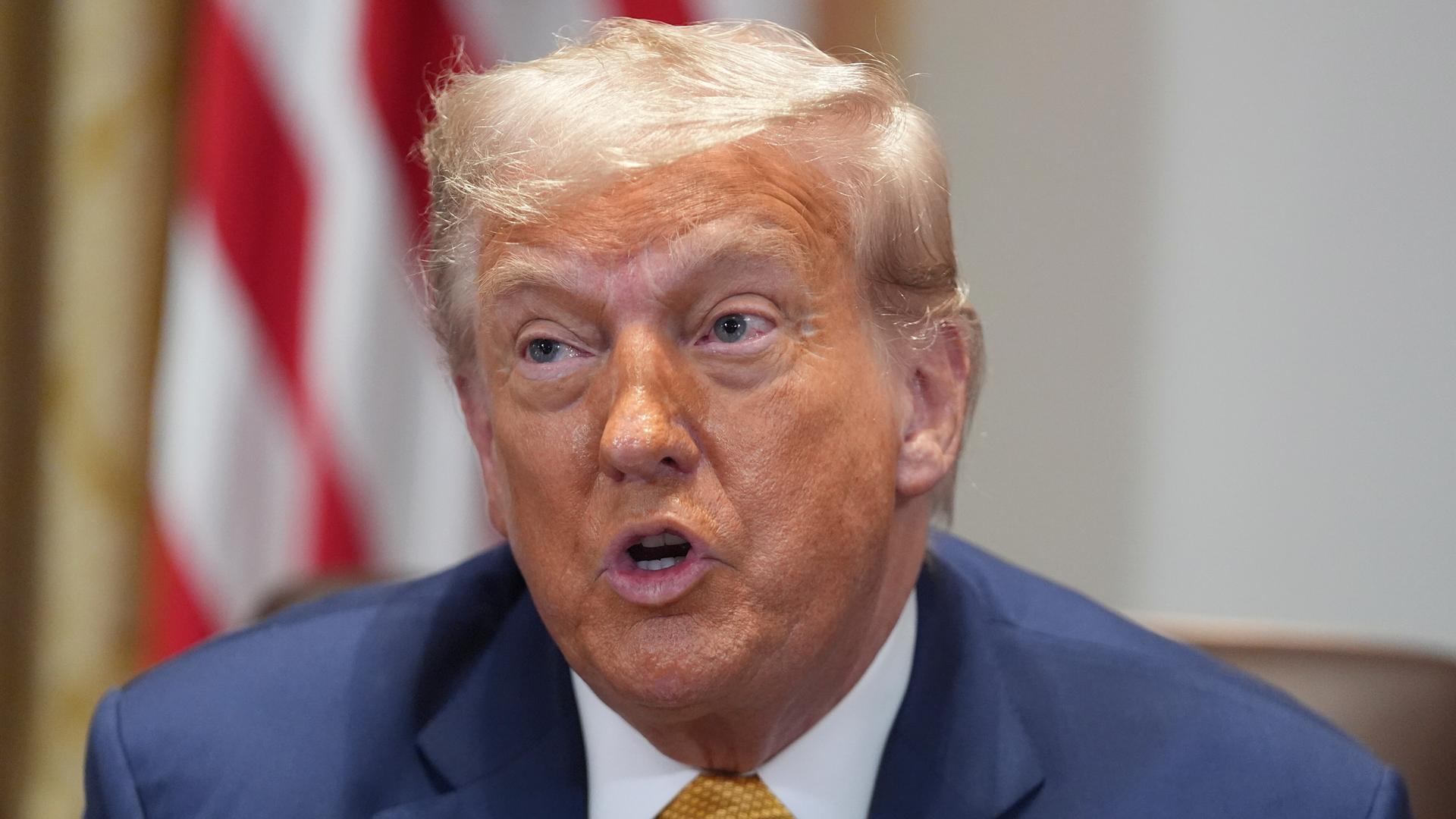 Donald Trump spricht in einer Kabinettssitzung im Weißen Haus.