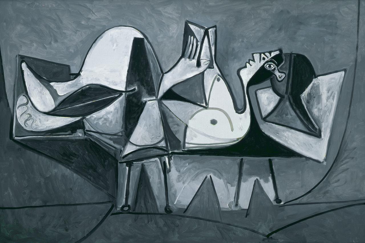 Das Gemälde "Reclining Woman Reading" ("Femme couchée lisant") aus dem Jahre 1960 von Pablo Picasso. Es wurde 2012 im New Yorker Guggenheim-Museum in der nach Museumsangaben ersten Ausstellung mit Schwarzweiß-Werken des Künstlers gezeigt.