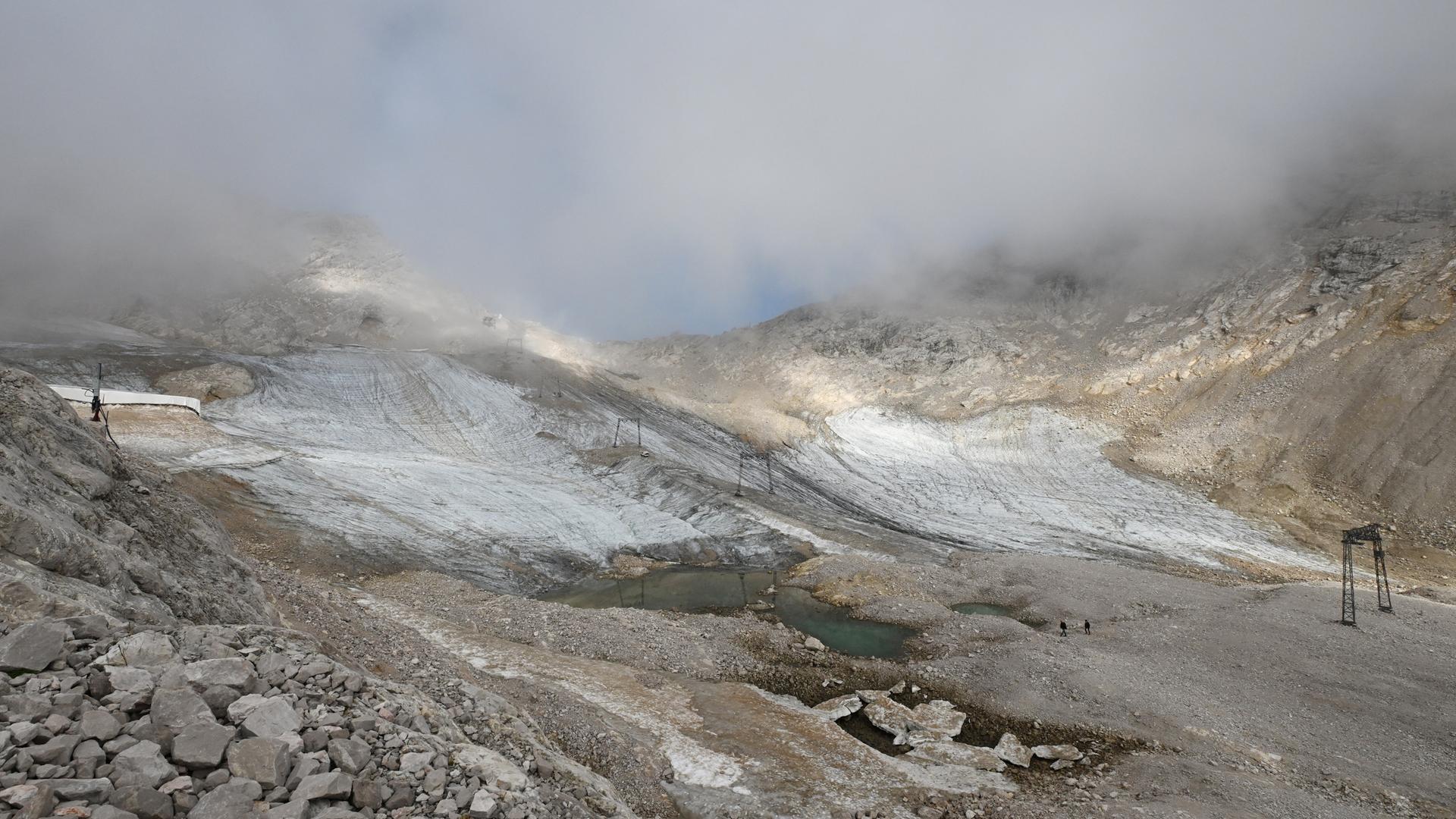 Der Schneeferner-Gletscher an der Zugspitze.