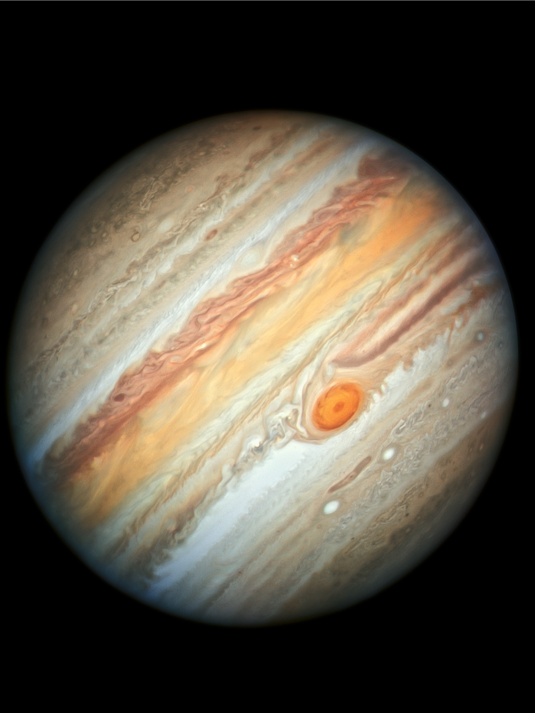 Viele bunte Streifen – der Riesenplanet Jupiter, aufgenommen vom Hubble-Weltraumteleskop
