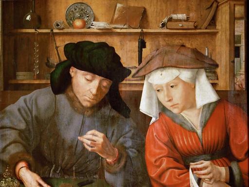 Gemälde "Der Geldverleiher und seine Frau" von Quentin Massys.
