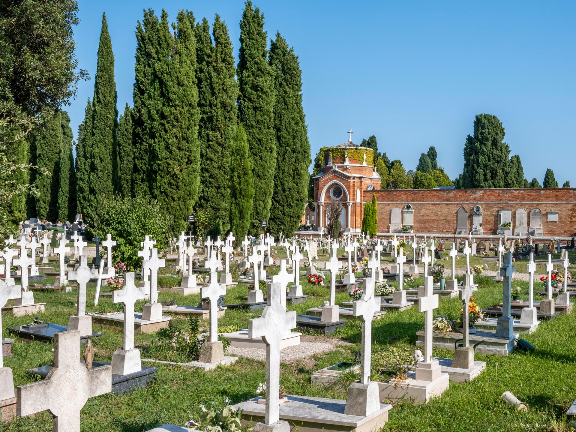 Gräber auf der Friedhofsinsel San Michele, Venedig