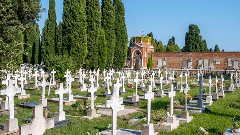 Gräber auf der Friedhofsinsel San Michele, Venedig