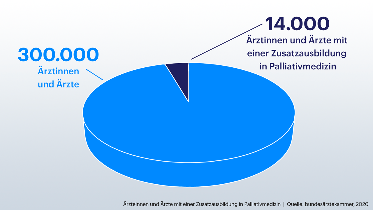 Grafik zeigt Anteil der Palliativmediziner