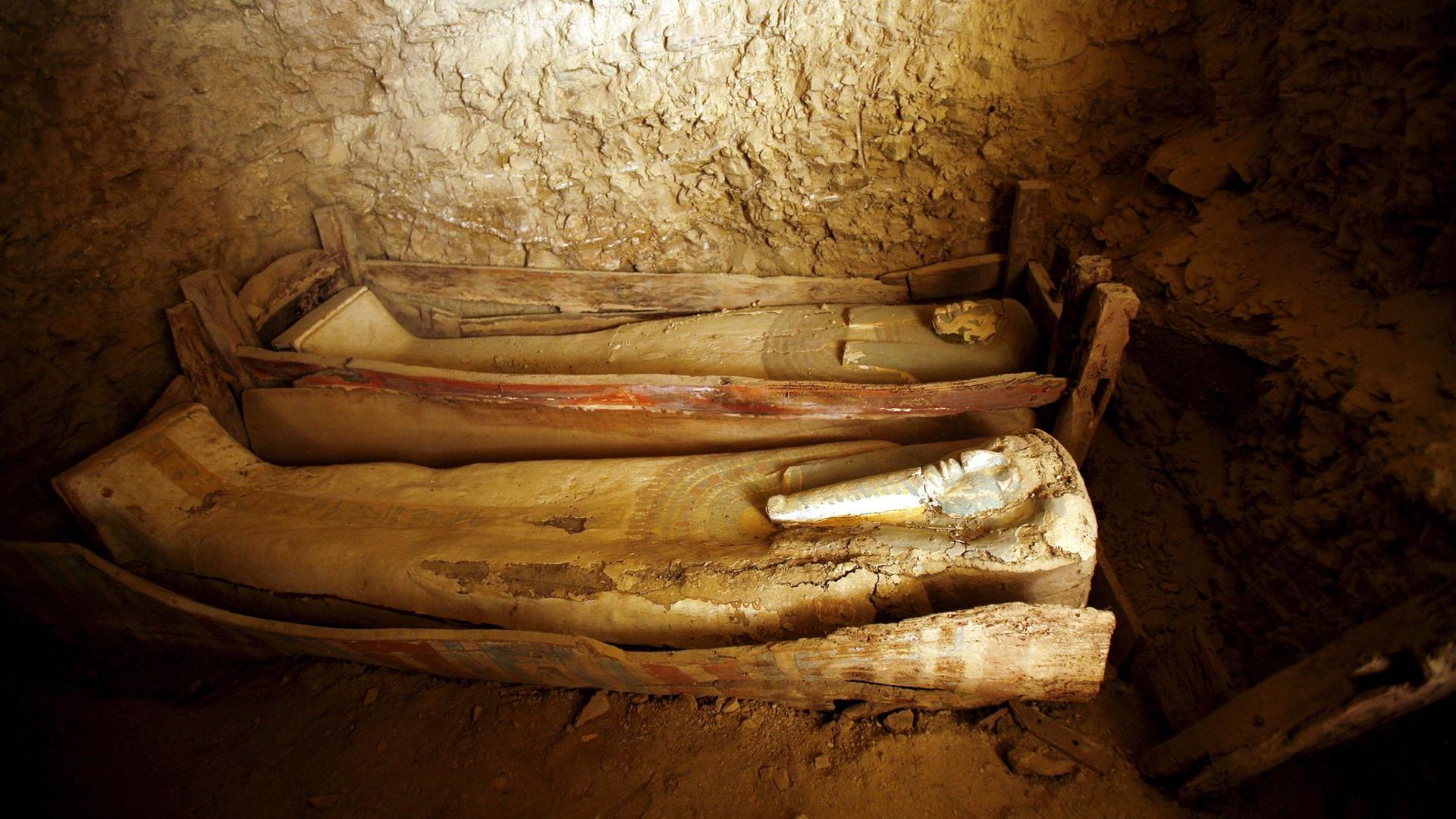 Zwei 2009 in Faiyum in Ägypten gefundene Mumien