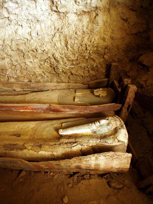 Zwei 2009 in Faiyum in Ägypten gefundene Mumien