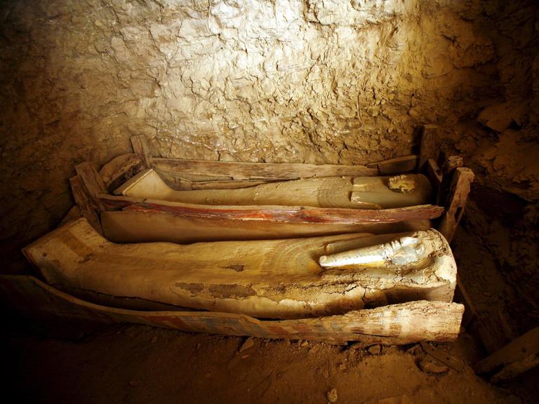 Zwei 2009 in Faiyum in Ägypten gefundene Mumien