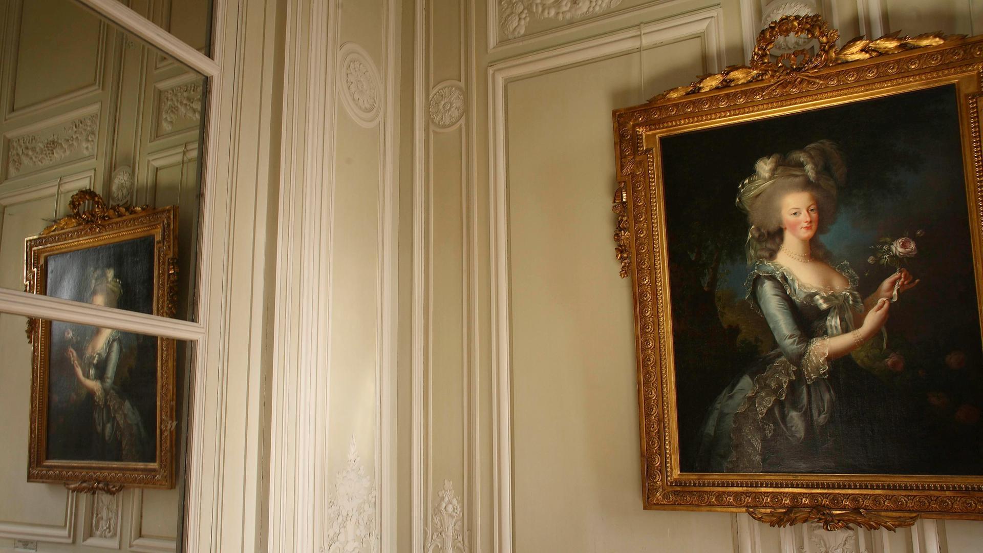 Porträt der Marie-Antoinette 1784 von Elisabeth Vigée Lebrun im Petit Trianon, Vorzimmer Fotografiert 2008. 