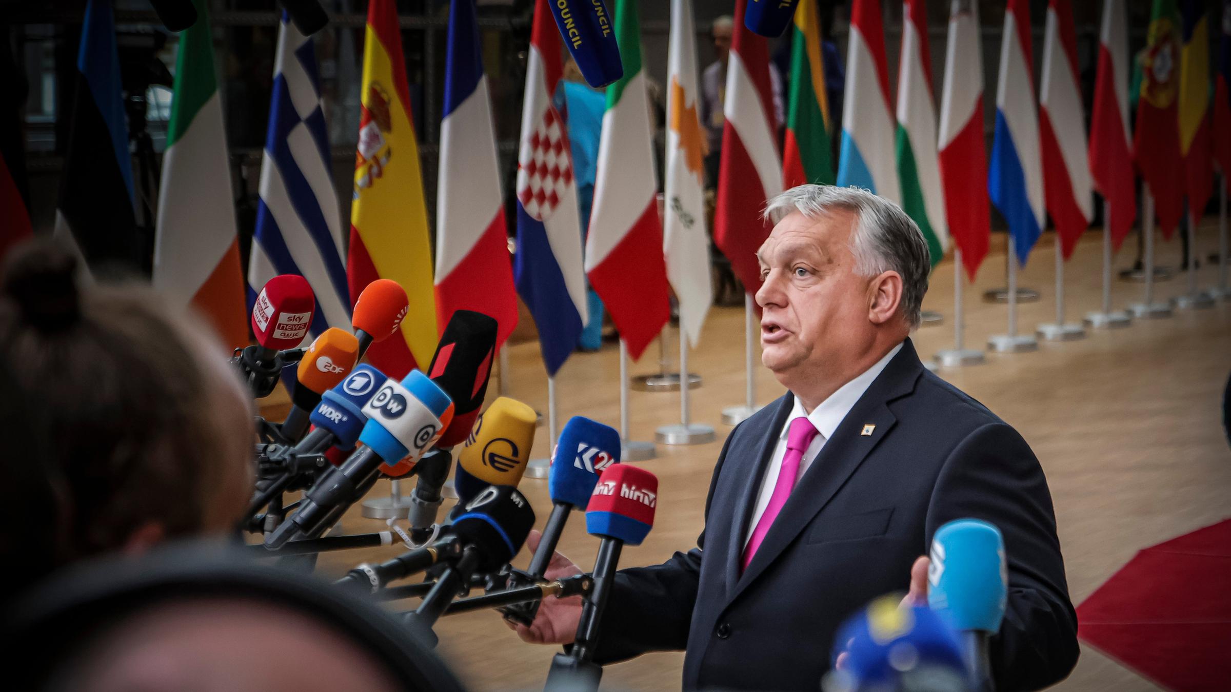 Ungarns Premier Viktor Orban auf dem EU-Gipfel am 26. Oktober 2023 in Brüssel.