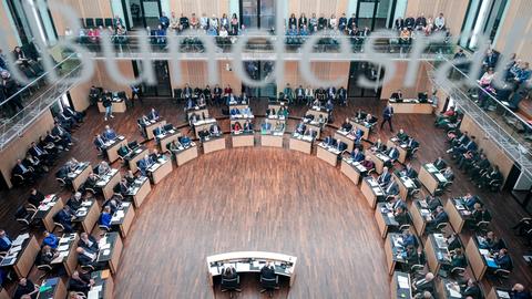 Blick von oben in den Bundesrat