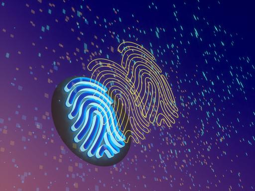 Illustration eines schwebenden Fingerabdruckes Illustration eines schwebenden Fingerabdruckes