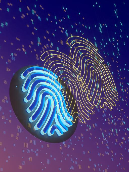 Illustration eines schwebenden Fingerabdruckes Illustration eines schwebenden Fingerabdruckes