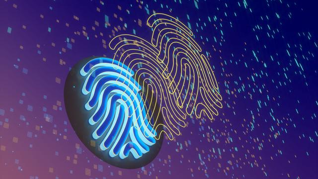 Illustration eines schwebenden Fingerabdruckes