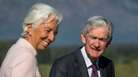 EZB-Präsidentin Christine Lagarde und der Chef der US-Notenbank Fed, Jerome Powell