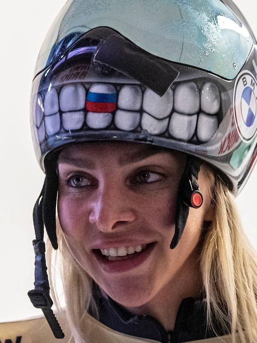 Die russische Skeleton-Pilotin Elena Nikitina
