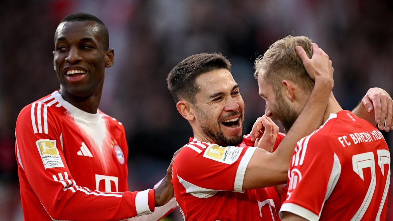 Torjubel nach dem 1:0 für den FC Bayern im Spiel gegen den VfB Stuttgart 