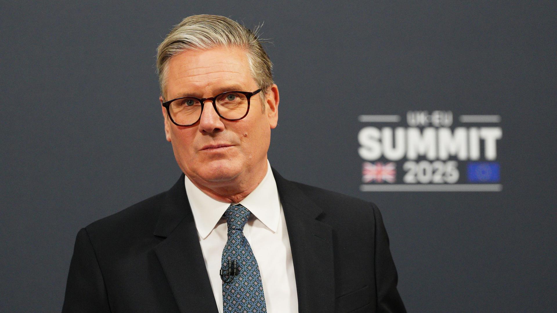 Der britische Premier Keir Starmer bei der Pressekonferenz anlässlich des GB/EU-Gipfels in London, am 19. Mai 2025 Der britische Premier Keir Starmer bei der Pressekonferenz anlässlich des GB/EU-Gipfels in London, am 19. Mai 2025