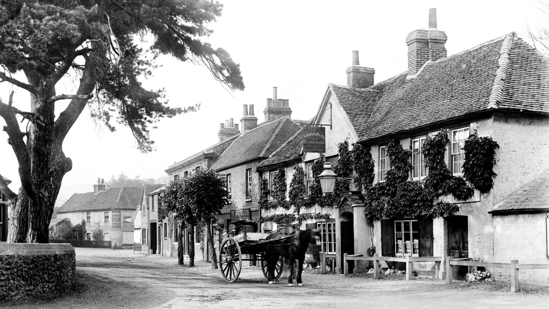 Historische Aufnahme von Pangbourne Village (1893)