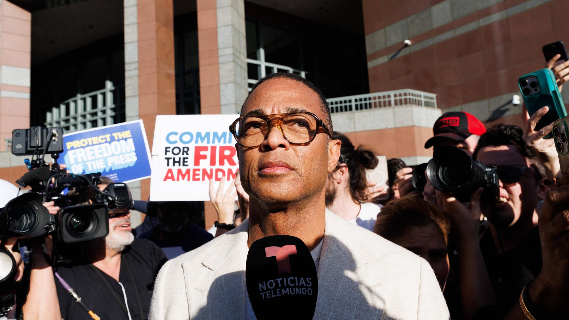 January 30, 2026, Los Angeles, California, USA: DON LEMON, journalist and former CNN anchor, at a press conference about his arrest by federal agents in connection with an anti-ICE protest at a church in Minnesota on Friday, Jan. 30, 2026, in Los Angeles, California. 