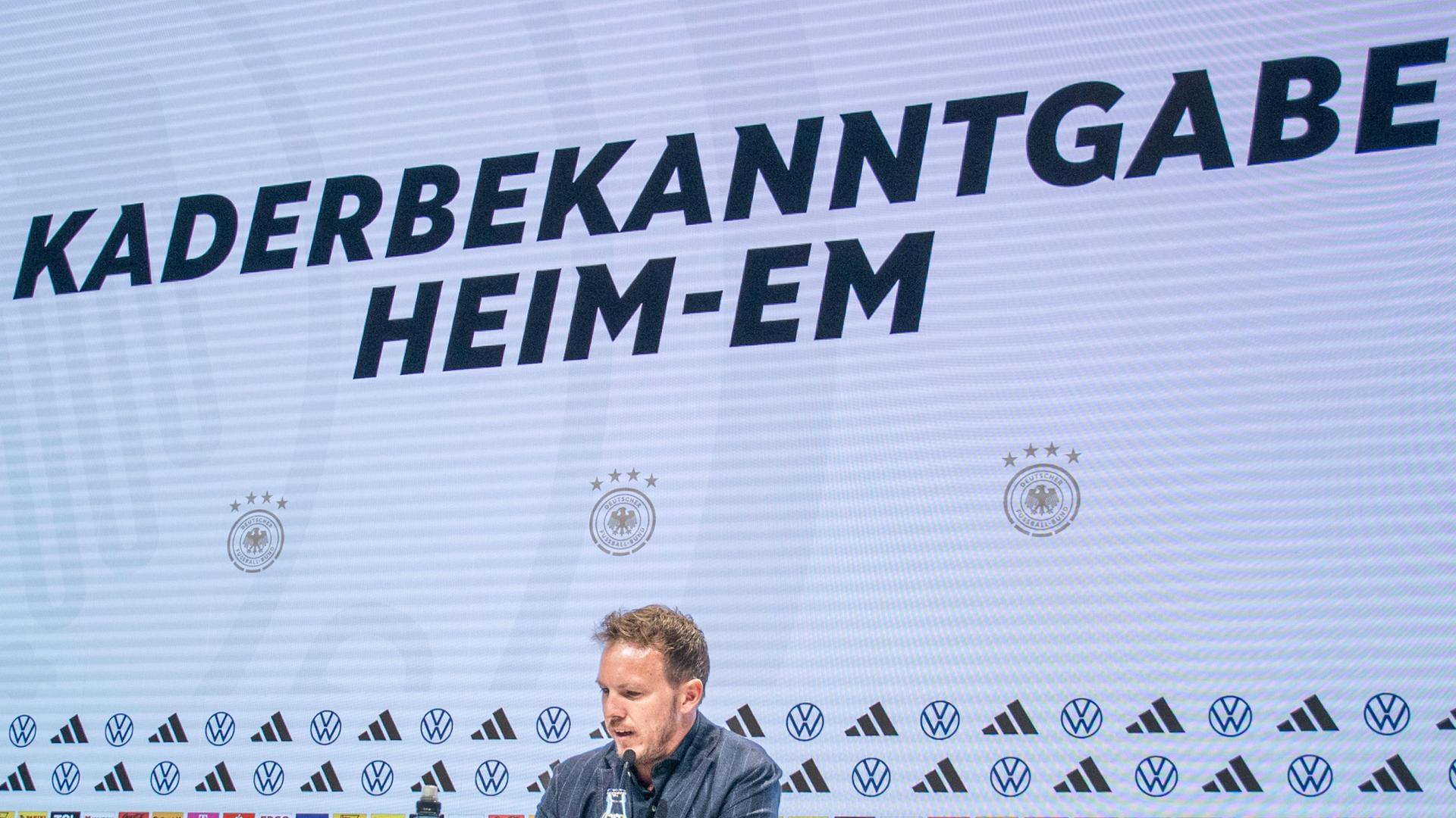 Bundestrainer Julian Nagelsmann bei der DFB Pressekonferenz zur Kaderbekanntgabe der EM 2024.