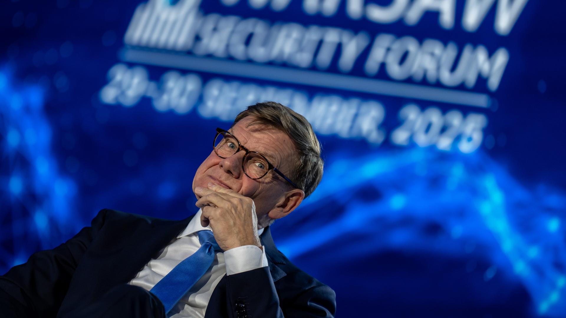 Bundesaußenminister Johann Wadephul (CDU) beim Warschauer Sicherheitsforum. Bundesaußenminister Johann Wadephul (CDU) beim Warschauer Sicherheitsforum.