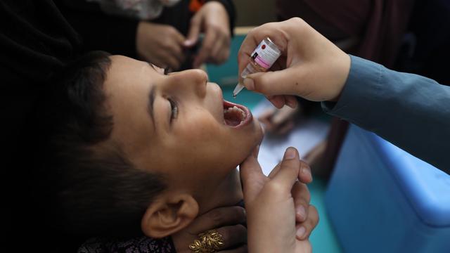 Ein Kind erhält im Gazastreifen eine Impfung gegen Polio. 