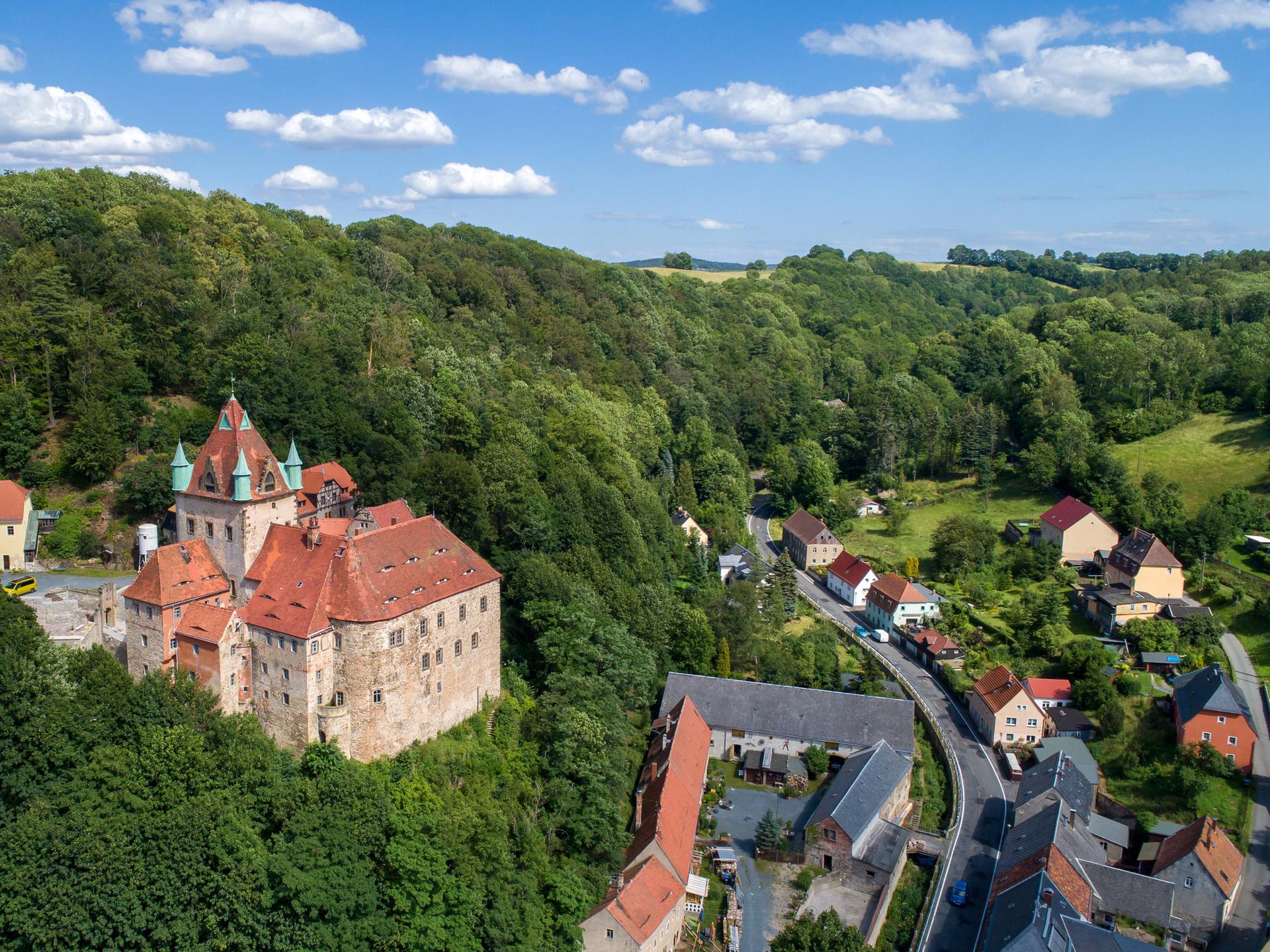 Blick auf Schloß Kuckuckstein in Liebstadt, Sachsen Blick auf Schloß Kuckuckstein in Liebstadt, Sachsen