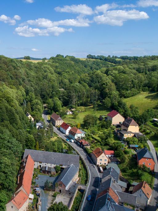 Blick auf Schloss Kuckuckstein in Liebstadt, Sachsen